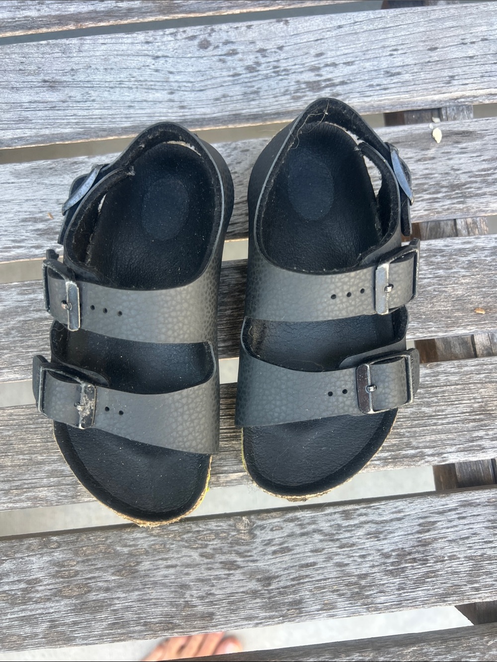 Birkenstock Kids Black Double-Strap Sandals